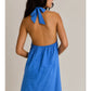 HALTER NECK STITCH DETAIL MINI DRESS