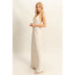 STRIPED HALTER MAXI DRESS