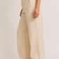 HIGH WAIST POCKET DETAIL WIDE LEG PANTS