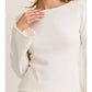 LONG SLEEVE HIGH NECK HEM SWEATER