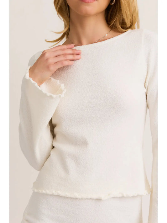LONG SLEEVE HIGH NECK HEM SWEATER