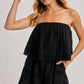 STRAPLESS EMBROIDERED TRIM JUMPSUIT