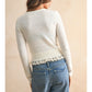 LACE CONTRASTED KNITTED CARDIGAN