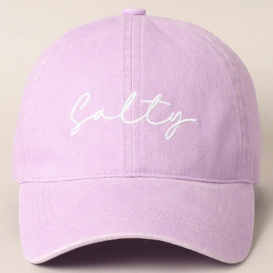 SALTY LETTERING  EMBROIDERY BASEBALL CAP