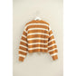 STRIPED NECK LONG SLEEVE SWEATER