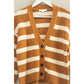STRIPED NECK LONG SLEEVE SWEATER