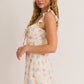 RUFFLED NECK MINI DRESS