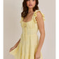 RUFFLE SHOULDER LACE TRIM MINI DRESS