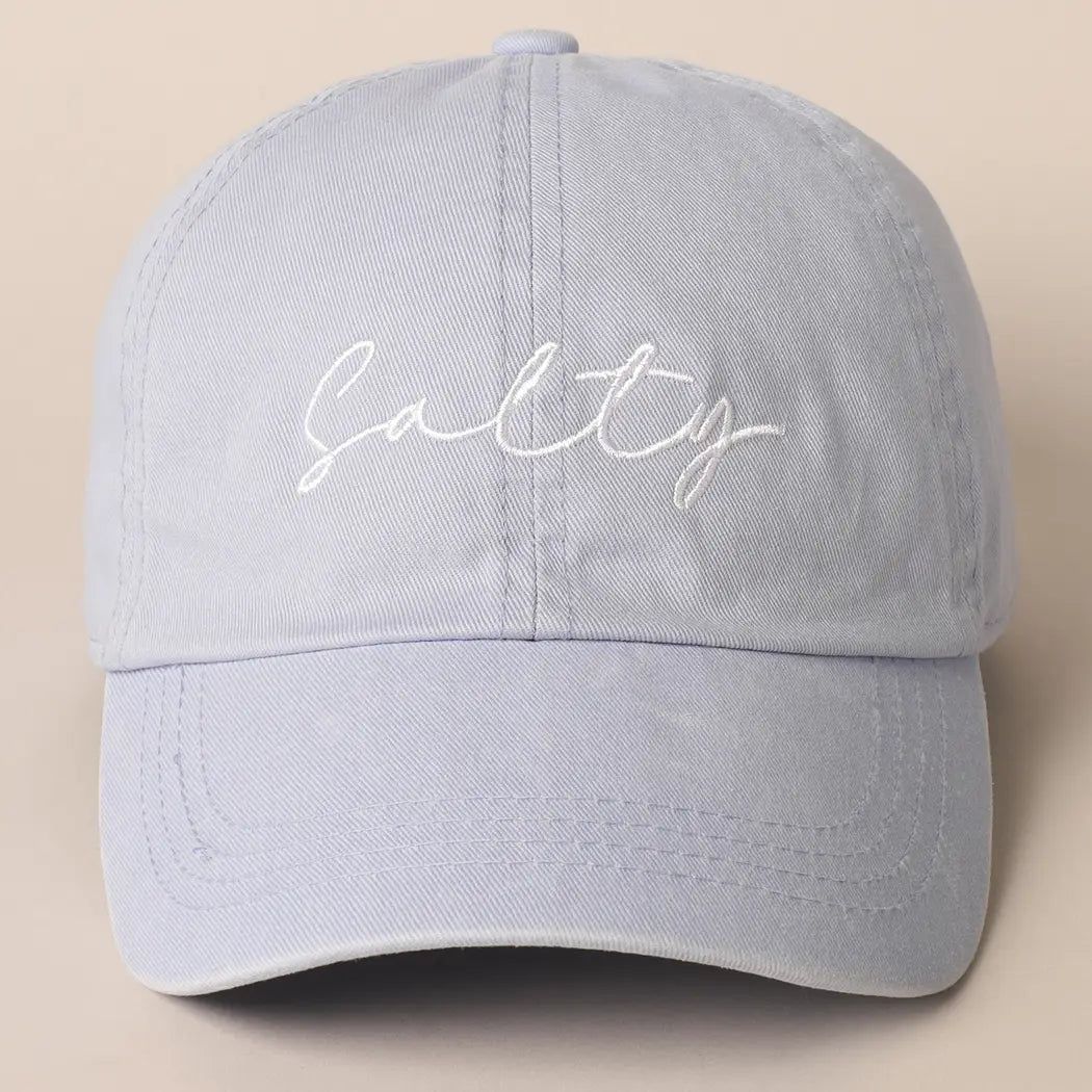 SALTY LETTERING  EMBROIDERY BASEBALL CAP