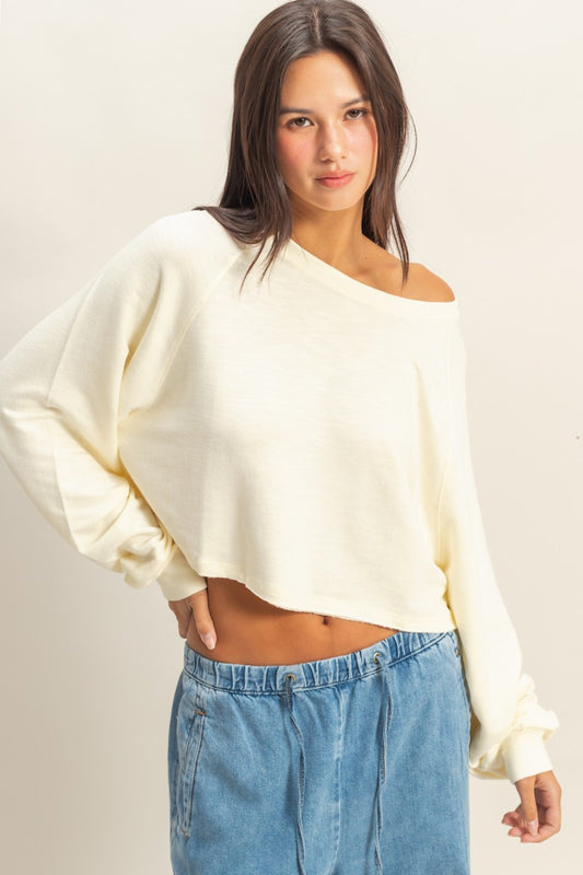 LONG SLEEVE ROUND NECK CROPPED