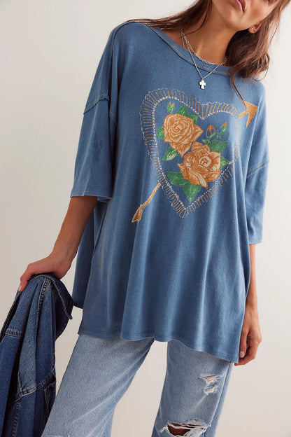 FREE PEOPLE LOVE ROSE TEE