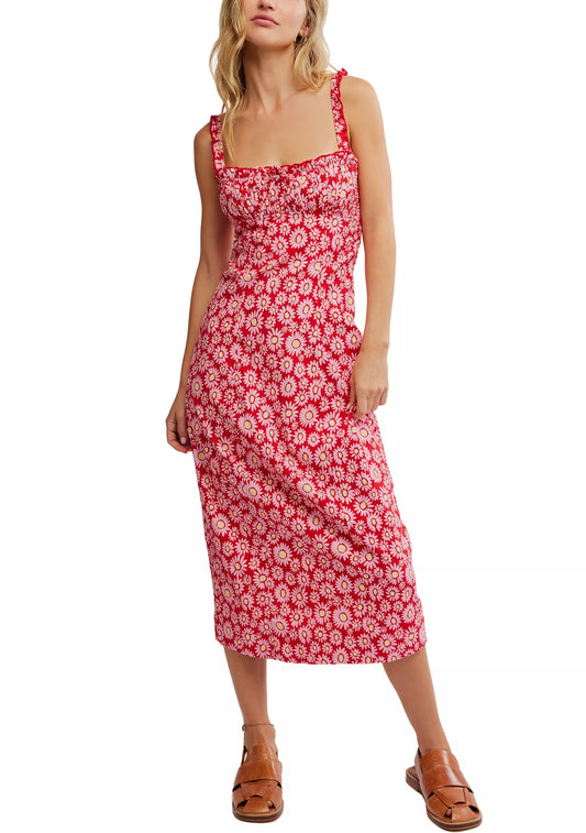 FREE PEOPLE LUCINDA PRINTED MIDI DRESS