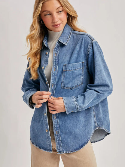 OVERSIZED DENIM BUTTON DOWN