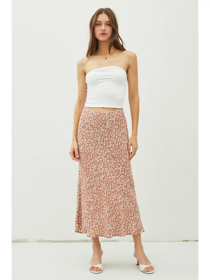 FLORAL PRINTED MIDI SKIRT