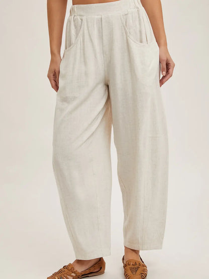 RELAXED BARREL PANTS W/POCKETS