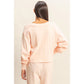 V NECK LONG SLEEVE CROP TOP