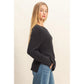 RAGLAN SIDE SLIT SWEATER