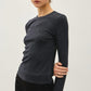 RIBBED CREWNECK LONG SLEEVE TOP