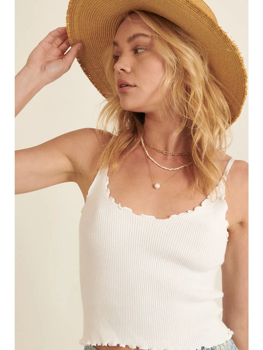RIBBED KNIT CAMI TOP
