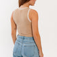 ROUND NECK SLEEVELESS RIBBED BODYSUIT