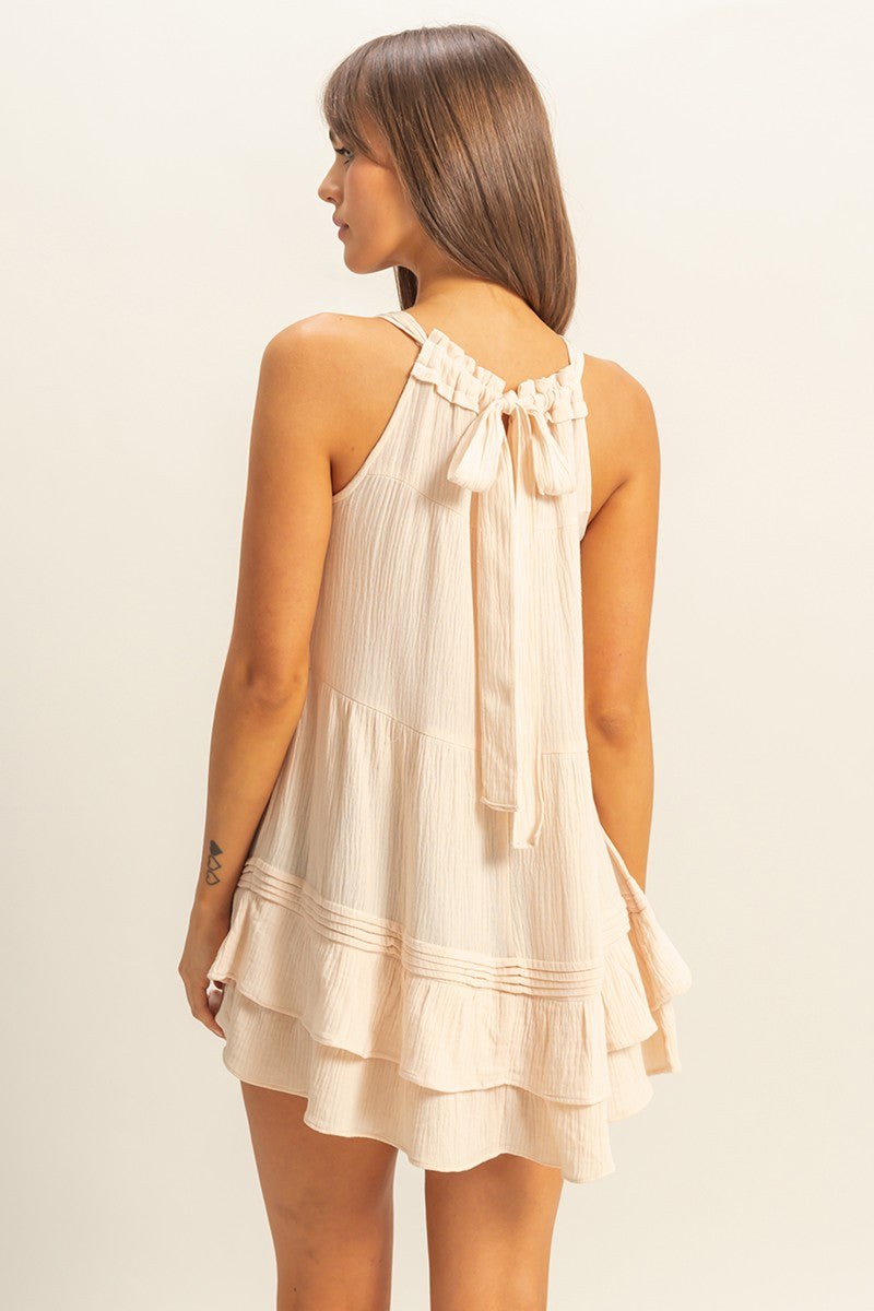 TIERED  RUFFLE SPRING MINI DRESS