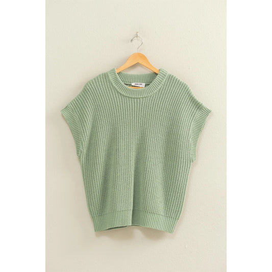 SHORT SLEEVE OVERSIZED SWEATER
