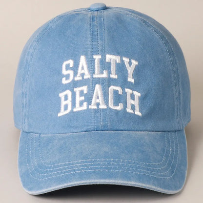 BOLD SALTY EMBROIDERED DENIM BASEBALL CAP