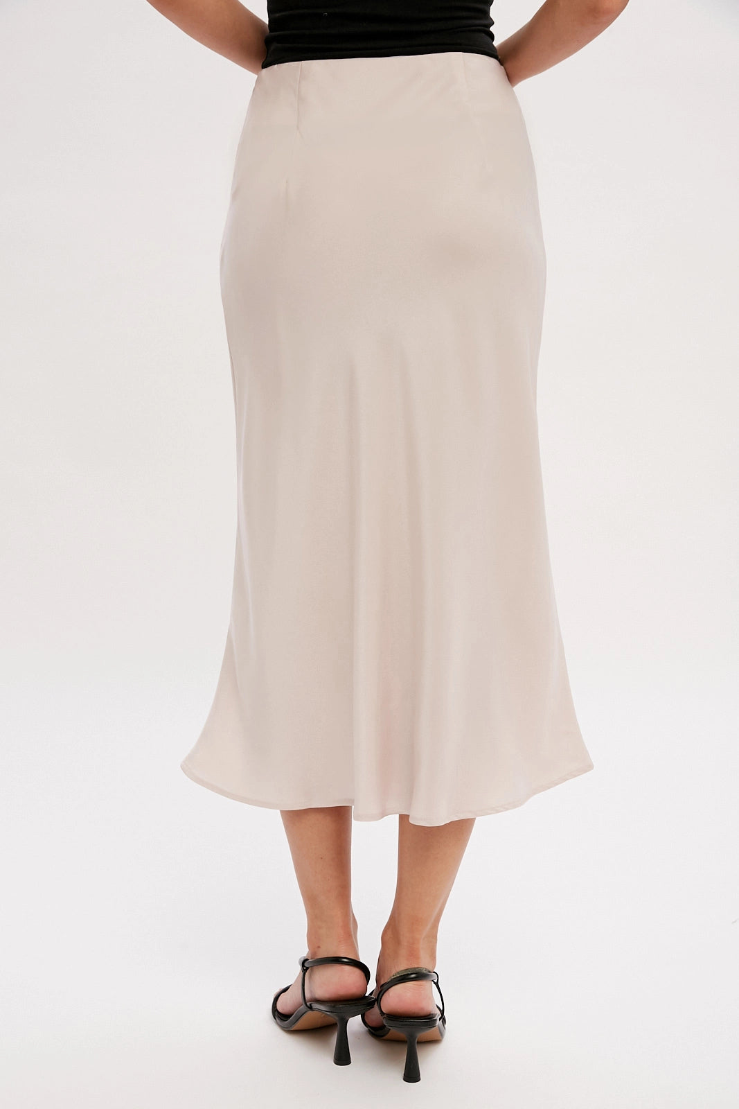 SATIN MIDI SKIRT