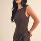 SLEEVELESS WRAP TIE FRONT DRESS
