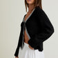 SWEATER CARDIGAN WITH TRIM DETAIL