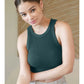 RIBBED HIGH NECK CROP TOP