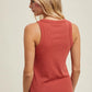 CREW NECK RIBBED KNIT TANK TOP
