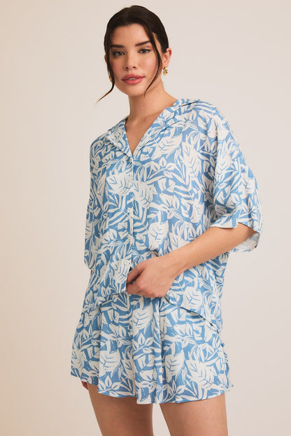 BUTTON UP HALF SLEEVE TOP