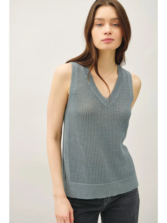 VARSITY STYLE VNECK TANK