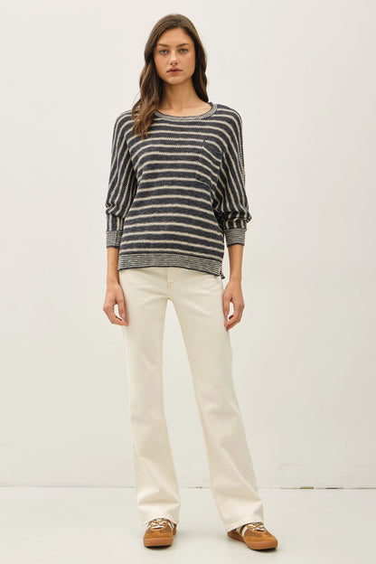WAFFLE KNIT DOLMAN SWEATER