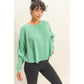 MINERAL WASHED WAFFLE KNIT TOP