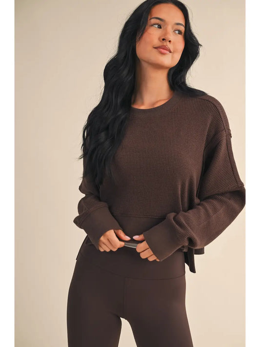 WAFFLE KNIT OVERSIZED TOP