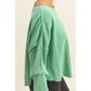 MINERAL WASHED WAFFLE KNIT TOP