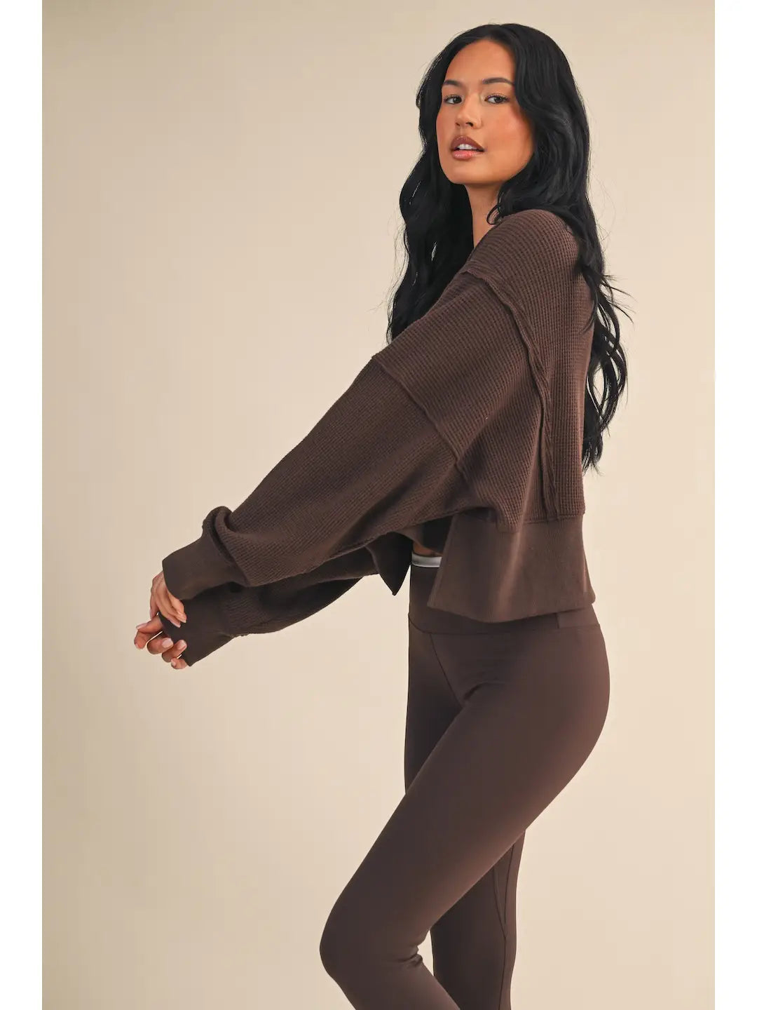 WAFFLE KNIT OVERSIZED TOP