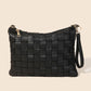 FAUX LEATHER BASKET WEAVE BAG