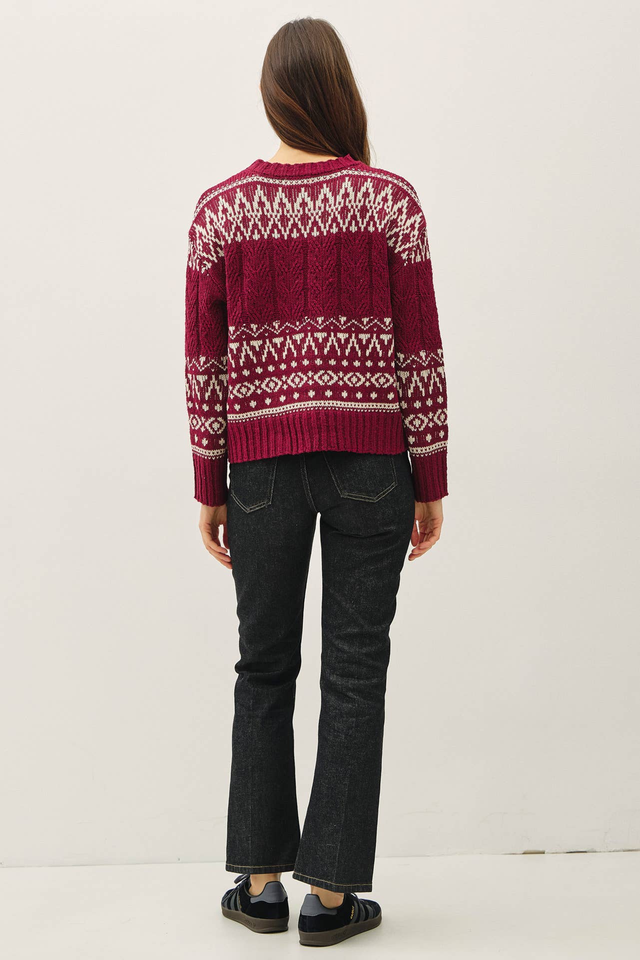 FAIR ISLE CABLE KNIT SWEATER